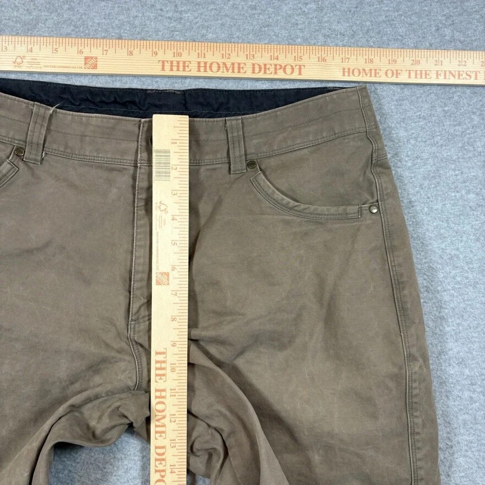 Kuhl Rydr Pants Mens 36x32 Brown Vintage Patina Dye Canvas Hiking Work Utility